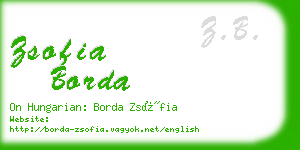 zsofia borda business card